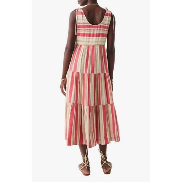 💕FAHERTY💕 Lanai Dress ~ 100% Organic Cotton Sol Stripe XL NWT - Picture 8 of 16